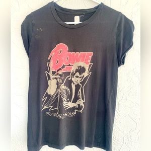 WOMENS VINTAGE DAVID BOWIE TOUR SHIRT SIZE SMALL SOFT